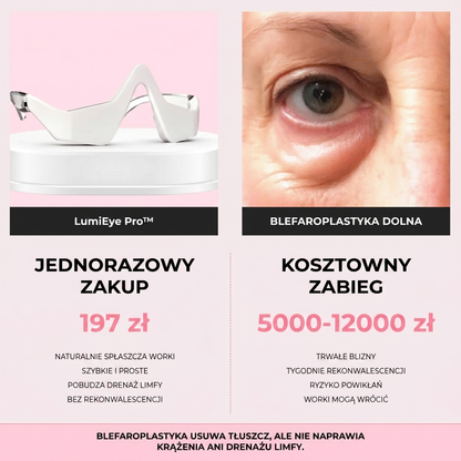 LumiEye Pro™ 2w1 - terapia czerwonym światłem + EMS na worki pod oczami
